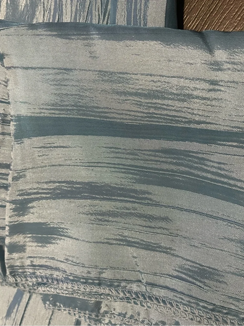 Light Blue Shimmer Fabric Table Runner Set Of 7